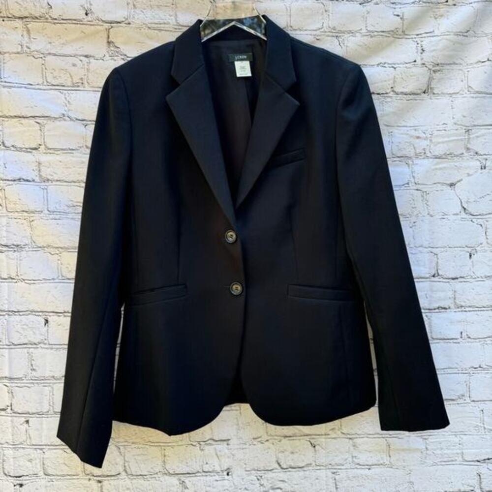 J. Crew Blazer Wool Black Lined Size 6‎ Japan Classic Capsule Preppy Academia